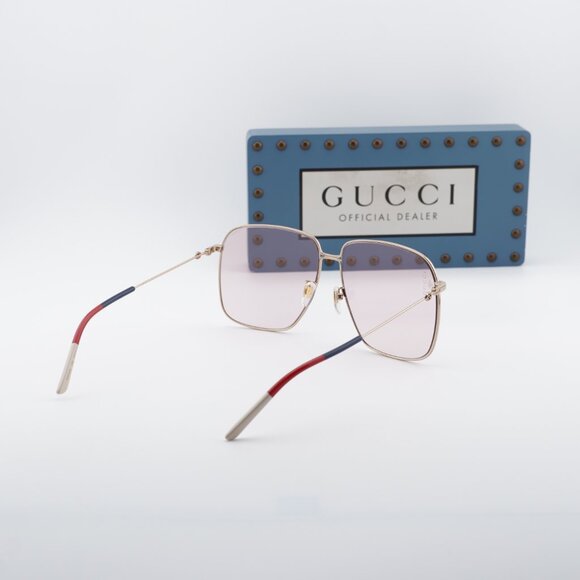 Gucci GG0394S 004 Women Square Sunglasses - Gold/Pink main image 5